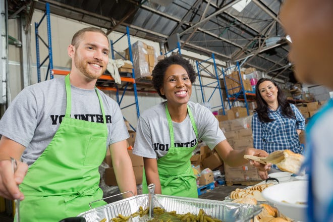 Corporate giving can include volunteering, in addition to monetary donations.